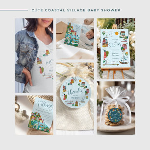 Nautische Mama an der Küste als Babydusche T-Shirt