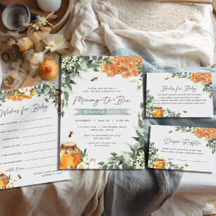 Orange Blossom Honey Bee Baby Dusche Windelwanne Begleitkarte