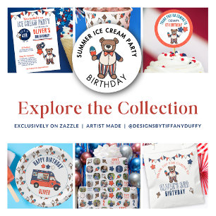 Patriotischer Bäreis Creme Party Geburtstag Pappteller