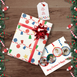 Beatles Garland mit Retro Weihnachtsschmuck Feiertagskarte