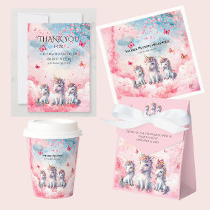 Zauberhafte Unicorn Babyduschpapier Napkins Serviette