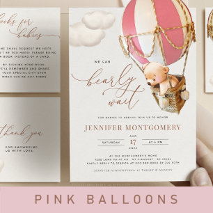 Bear Balloons Baby shower Tous en une invitation