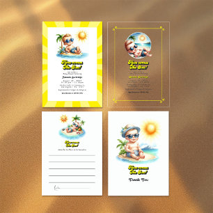 Carte Conseil Soleil tropical Baby shower "Voici le fils"