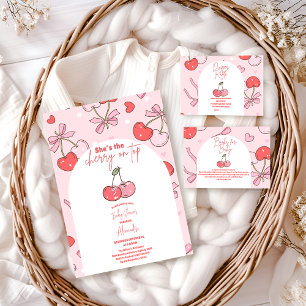 Cherry auf der Babydusche Pappteller