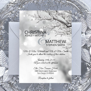 Custom Winter Wonderland Snow Scene UAWG Wedding RSVP Karte