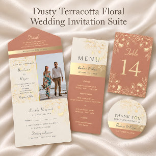Goldene Florale RSVP-Karte mit Essensvorlieben RSVP Karte