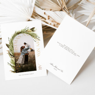 Modern Minimal Green Arch 2 Foto Frohe Weihnachten