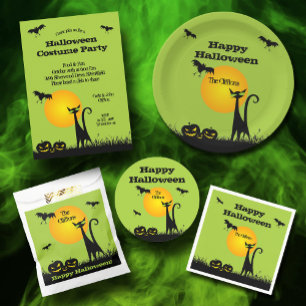 Invitations d'Halloween Chats et chauves-souris no