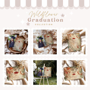Terracotta Wildblume Graduation Party Dankeskarte