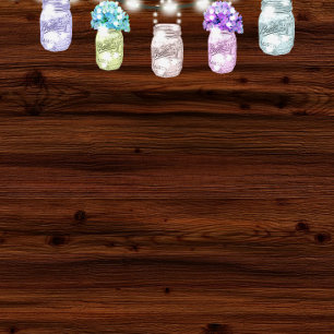 Rustic Mason Jar et lumière carte de réception de 