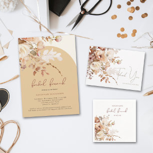 Elegantes Brautparty mit floralen Farben Brunch Einladung