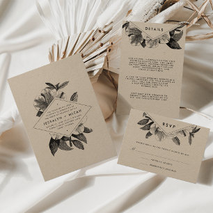 RSVP-Karte für floral Kraft RSVP Karte