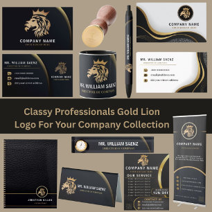 Monogram Professional Goldener Löwen-Logo Visitenkarte
