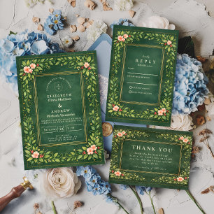 Cartons Réponse Mariage Élégant et Vintage dans un Jardin