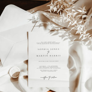 Minimalistische Elegante White Wedding Einladungsbanderole