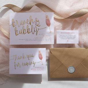 Brunch & Bubbly Champagner-Brautparty Einladung