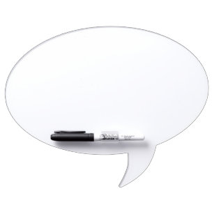 Ovale Komik-Sprechblase mit Stift Memoboard, Schaumkleber, Stifhalter befestigt