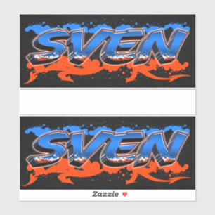 Sven prénom Nom Graffiti Autocollants Autocollants
