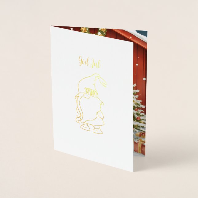 Svensk tomte. Jul kort Folienkarte (Vorderseite)