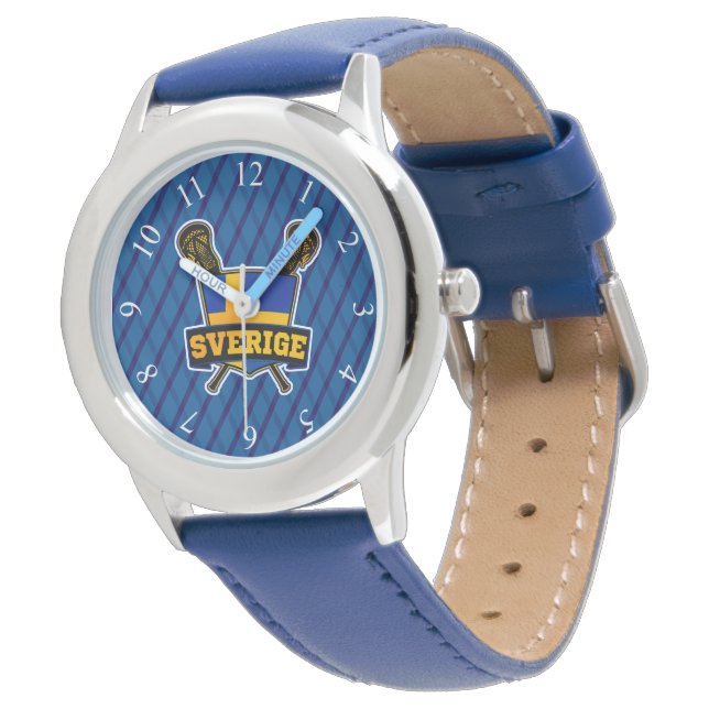 Svenska Schweden Lacrosse Armbanduhr (Schrägansicht)