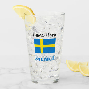Sverige und Schwedische Flagge Personalisiert Glas