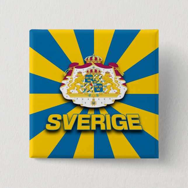 Sverige-Wappen Button (Vorderseite)
