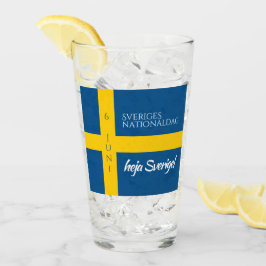 Sveriges Nationaldag Flag zum schwedischen Nationa Glas