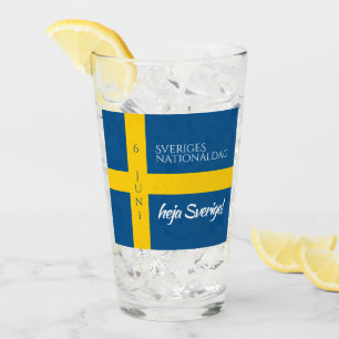Sveriges Nationaldag Flag zum schwedischen Nationa Glas