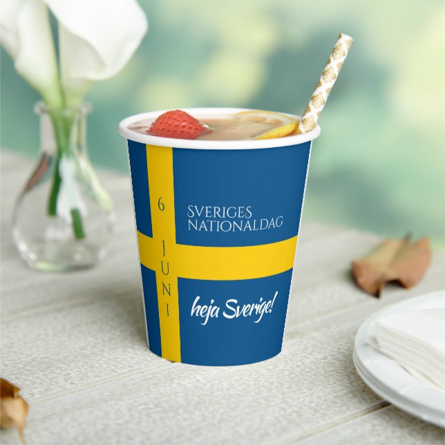 Sveriges Nationaldag Flag zum schwedischen Nationa Pappbecher (In Situ)