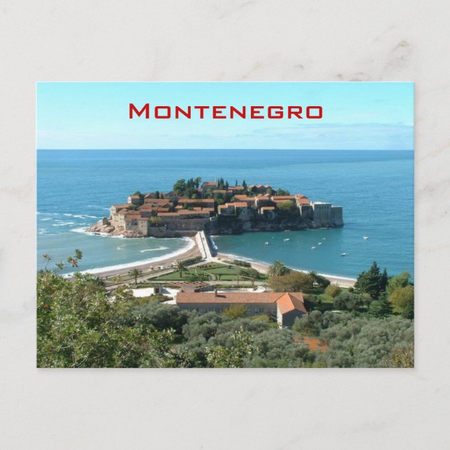 Sveti Stefan Postkarte (Vorderseite)