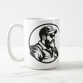 SVG benutzerdefinierter Fliegenfischer und Rute Kaffeetasse