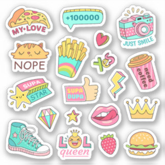 SVG Designs Bundle Random Doodle Stickers Sheet Aufkleber