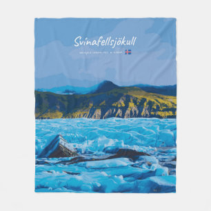 Svínafellsjökull, Island - Gletscherblick Fleecedecke