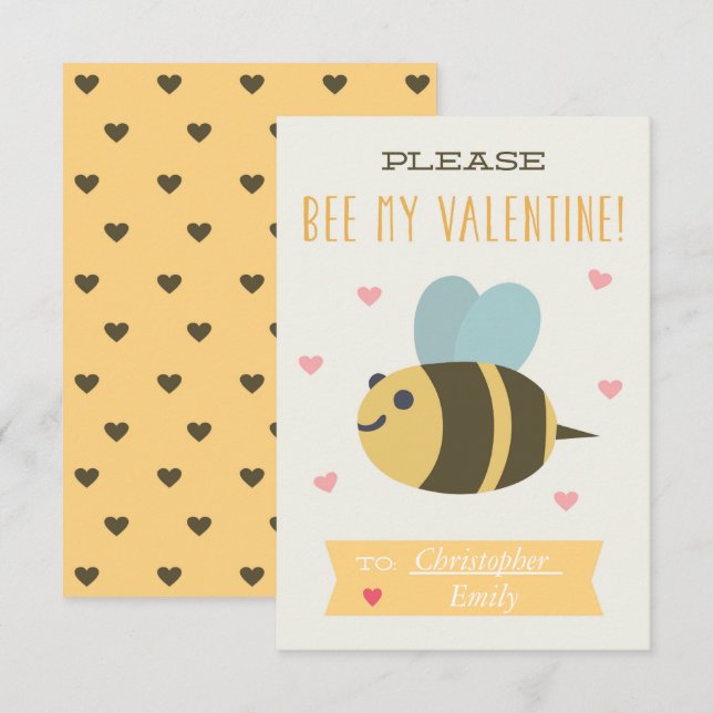 Svp abeille ma carte de Valentine (Devant / Derrière)
