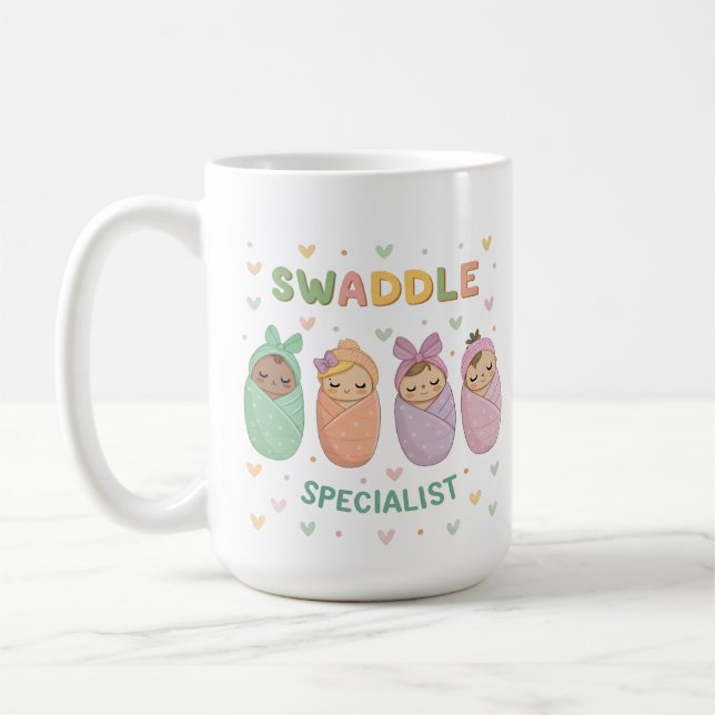 Swaddle Specialist Cute Baby Illustration Kaffeetasse (Links)