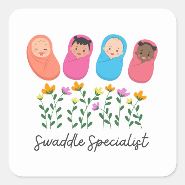 Swaddle Specialist NICU Nurse NeoNatal Quadratischer Aufkleber (Vorderseite)