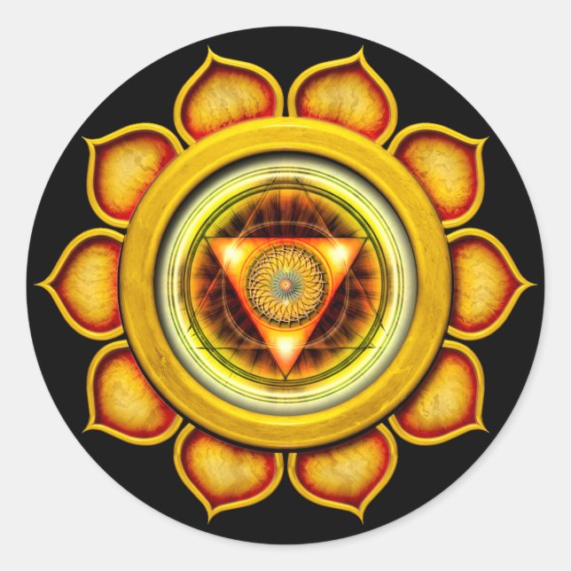 Swadhisthana oder Sacral, das zweite Chakra Runder Aufkleber (Vorderseite)