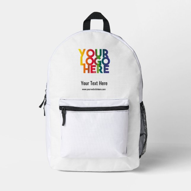 Swag für das White Simple Business-Logo Bedruckter Rucksack (Vorderseite)