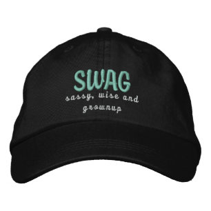 SWAG-Hut in schwarz Bestickte Kappe