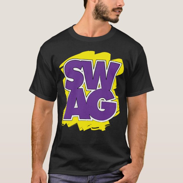 SWAG - lila u. gelb T-Shirt (Vorderseite)