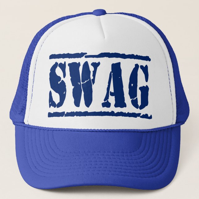 SWAG Maschen-Hysteresen-Fernlastfahrer-Hut (blau) Truckerkappe (Vorderseite)