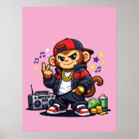 Swag Monkey Canvas - Urban Style Boombox Kunst