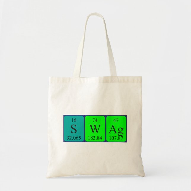 Swag Periodisches Tabellenwort Totbeutel Tragetasche (Vorne)