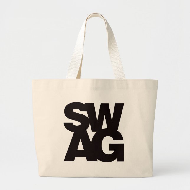 Swag - Schwarzes Jumbo Stoffbeutel (Vorne)