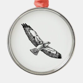 Swainsons Falke (im Flug) Silbernes Ornament