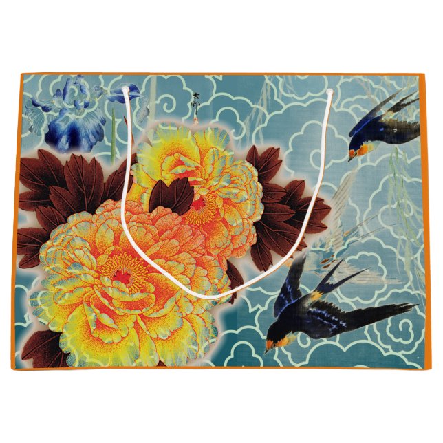 SWALLOW JAPANESISCHE BLUME Geschenktasche Große Geschenktüte (Vorderseite)