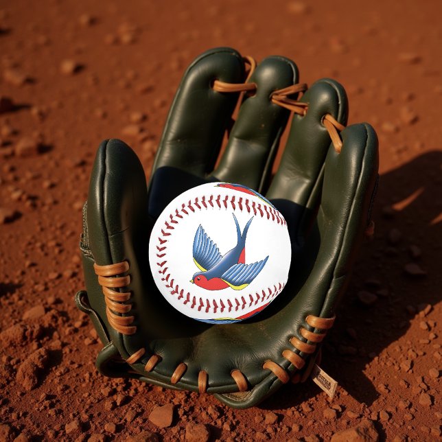 Swallow Red Blue Tattoo Baseball (Von Creator hochgeladen)