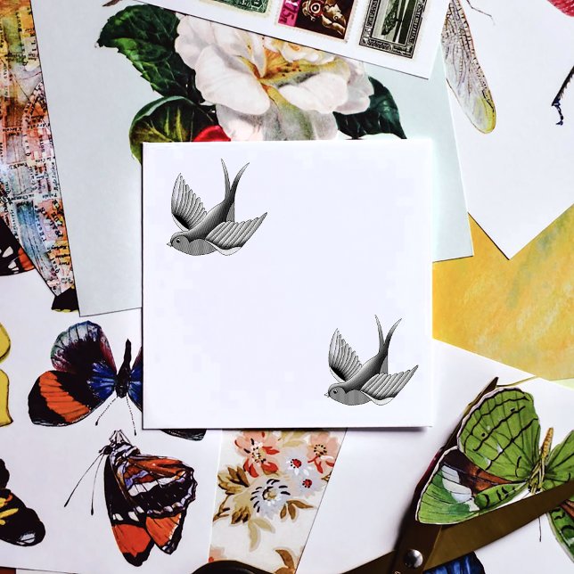 Swallow Red Blue Tattoo Permastempel (Von Creator hochgeladen)