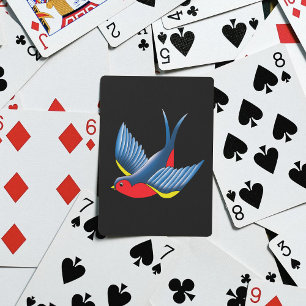 Swallow Red Blue Tattoo Spielkarten