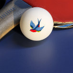 Swallow Red Blue Tattoo Tischtennisball<br><div class="desc">Traditionelle,  blaue und rote Tätowierungskunst im Hintergrund schwarz</div>